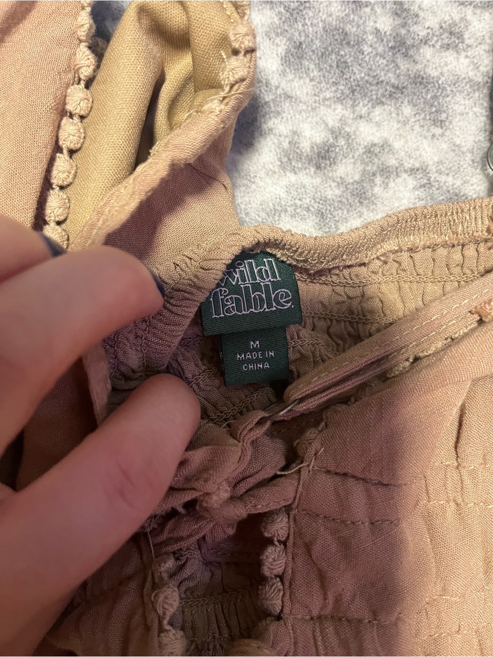 wild fable Dusty tan Smocked Spaghetti Strap Dress - Picture 2 of 3